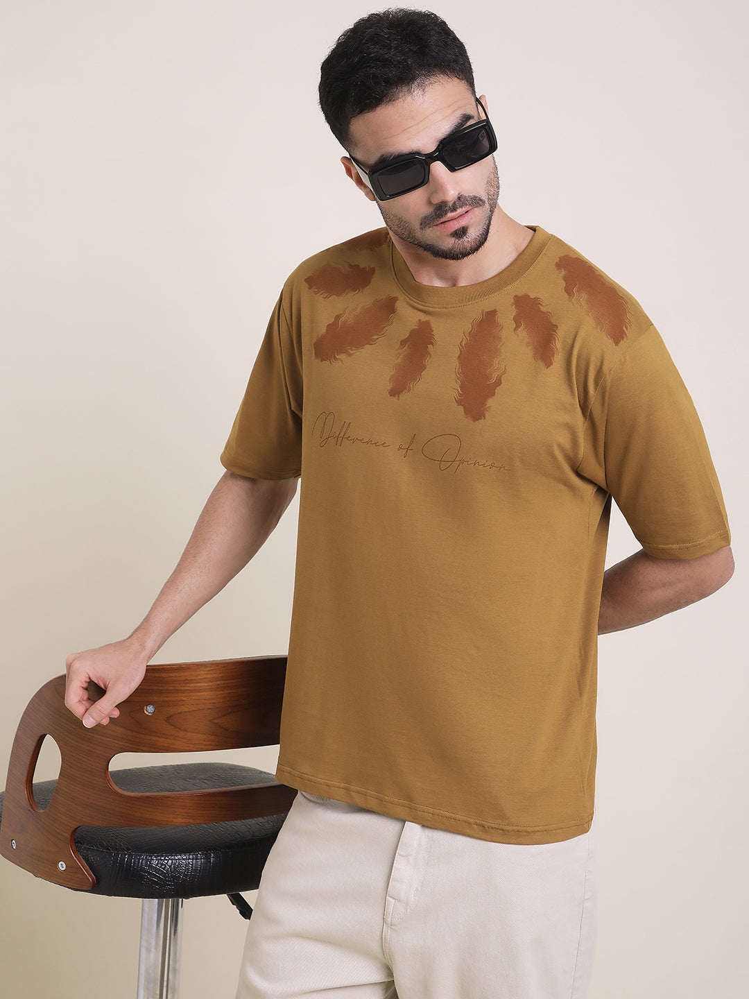 Mens Half Sleeve Round Neck Printed Oversized Fit Tshirts
