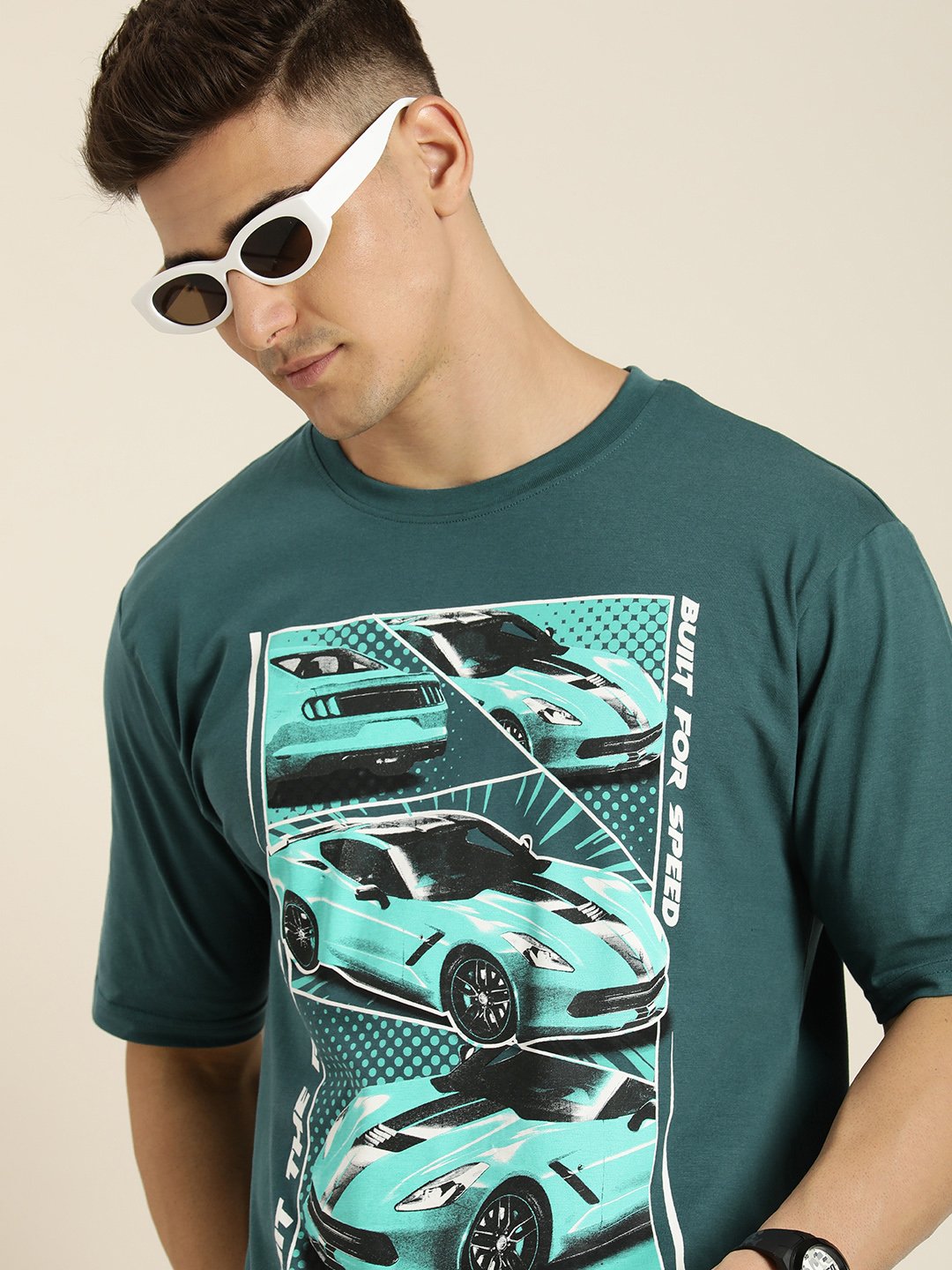 Mens Half Sleeve Round Neck Oversized Fit T-Shirts
