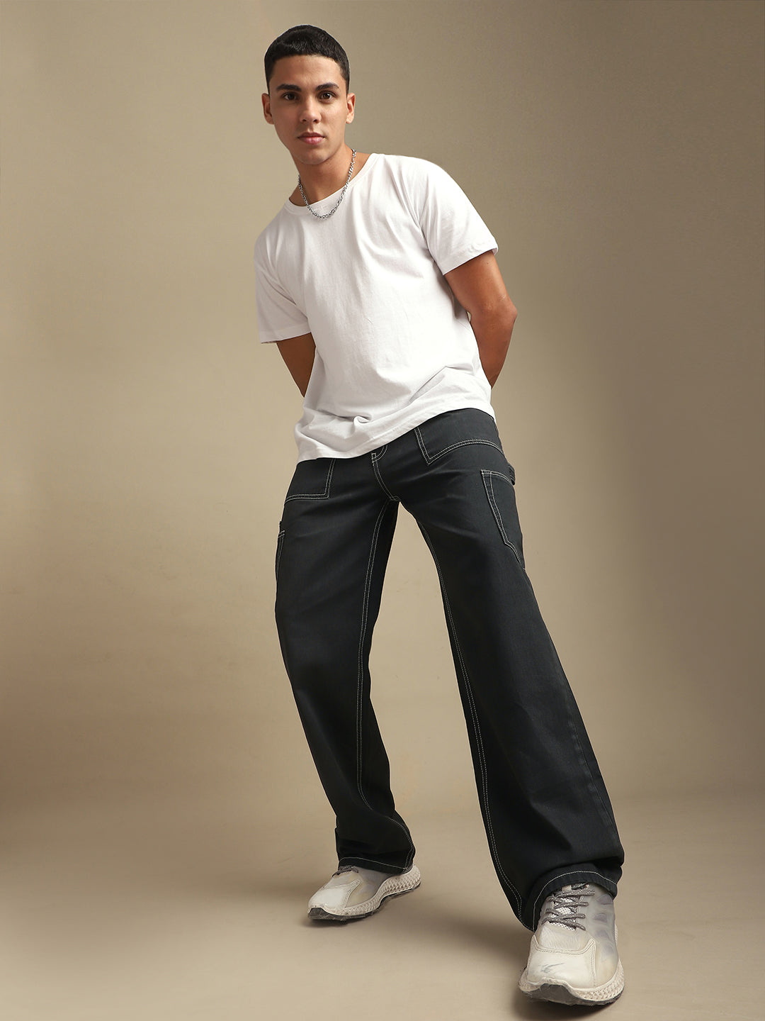 Men Plain Cargo Jeans