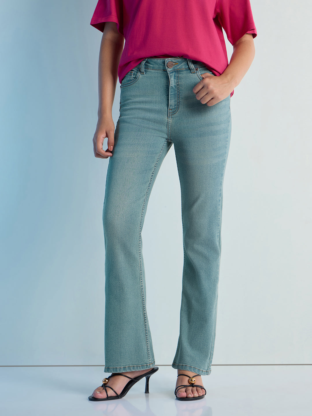 Womens Boot Cut Strech Denim Jeans Pant