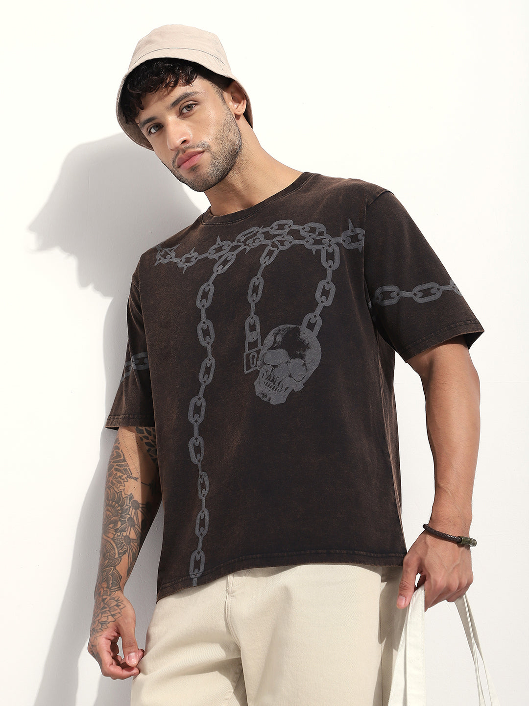 Mens Half Sleeve Round Neck Printed Oversized Fit Tshirts