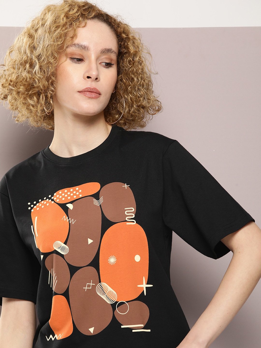 Womens Half Sleeve Round Neck Oversized Fit T-Shirts