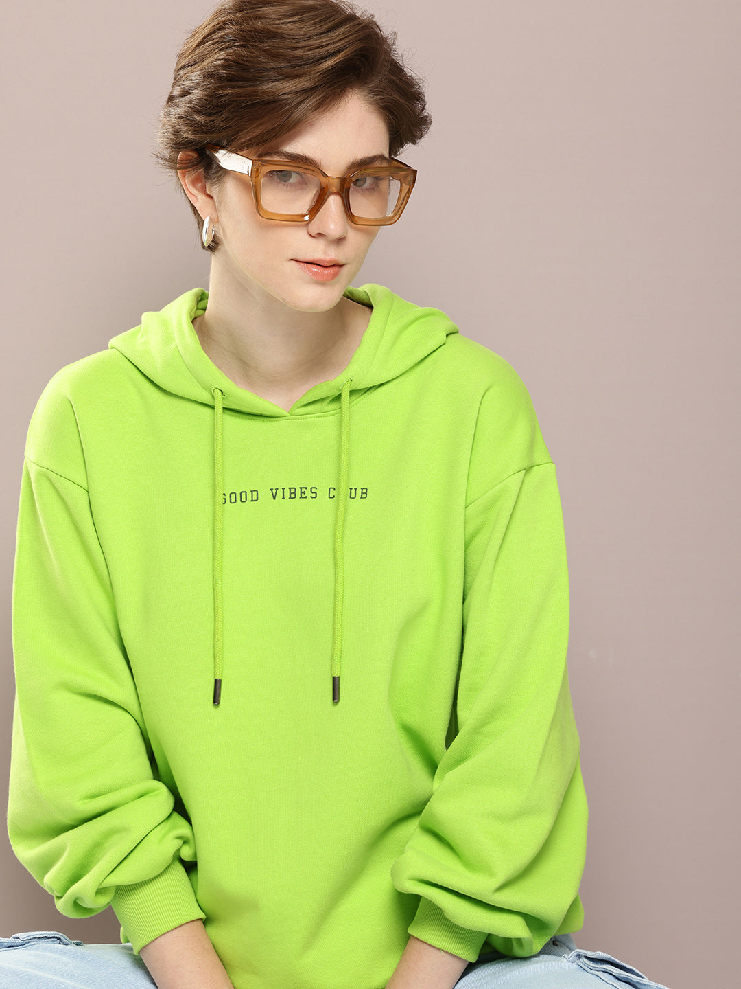 Womens Long Sleeve Oversized Hooded Sweatshirt