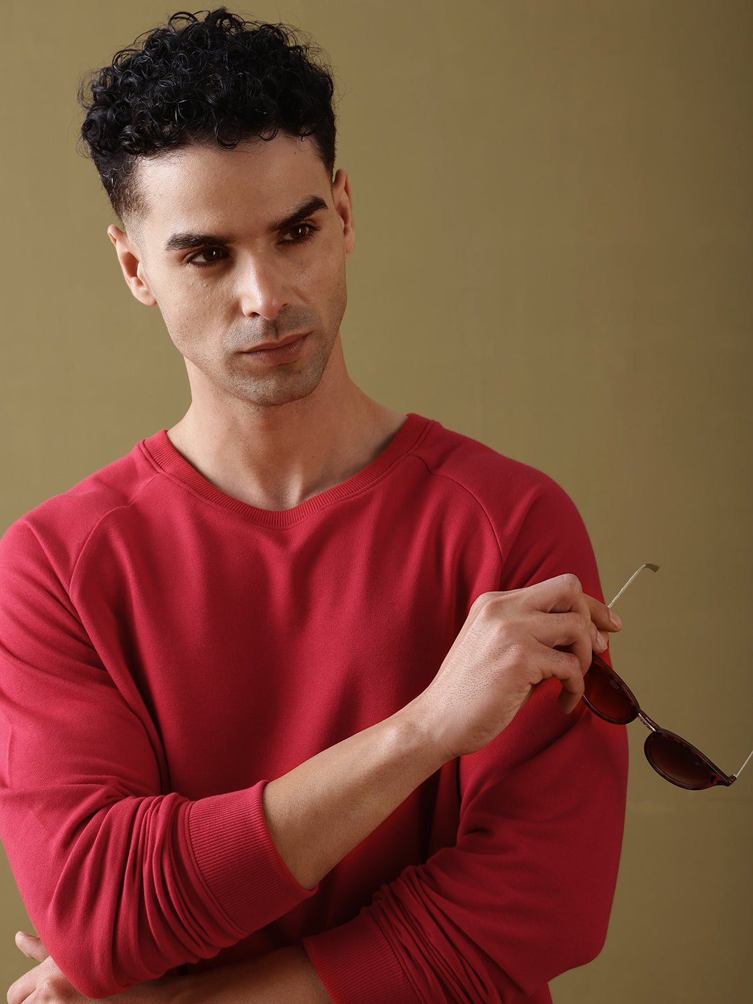 Mens Long Sleeve Round Neck Regular Fit T-Shirt