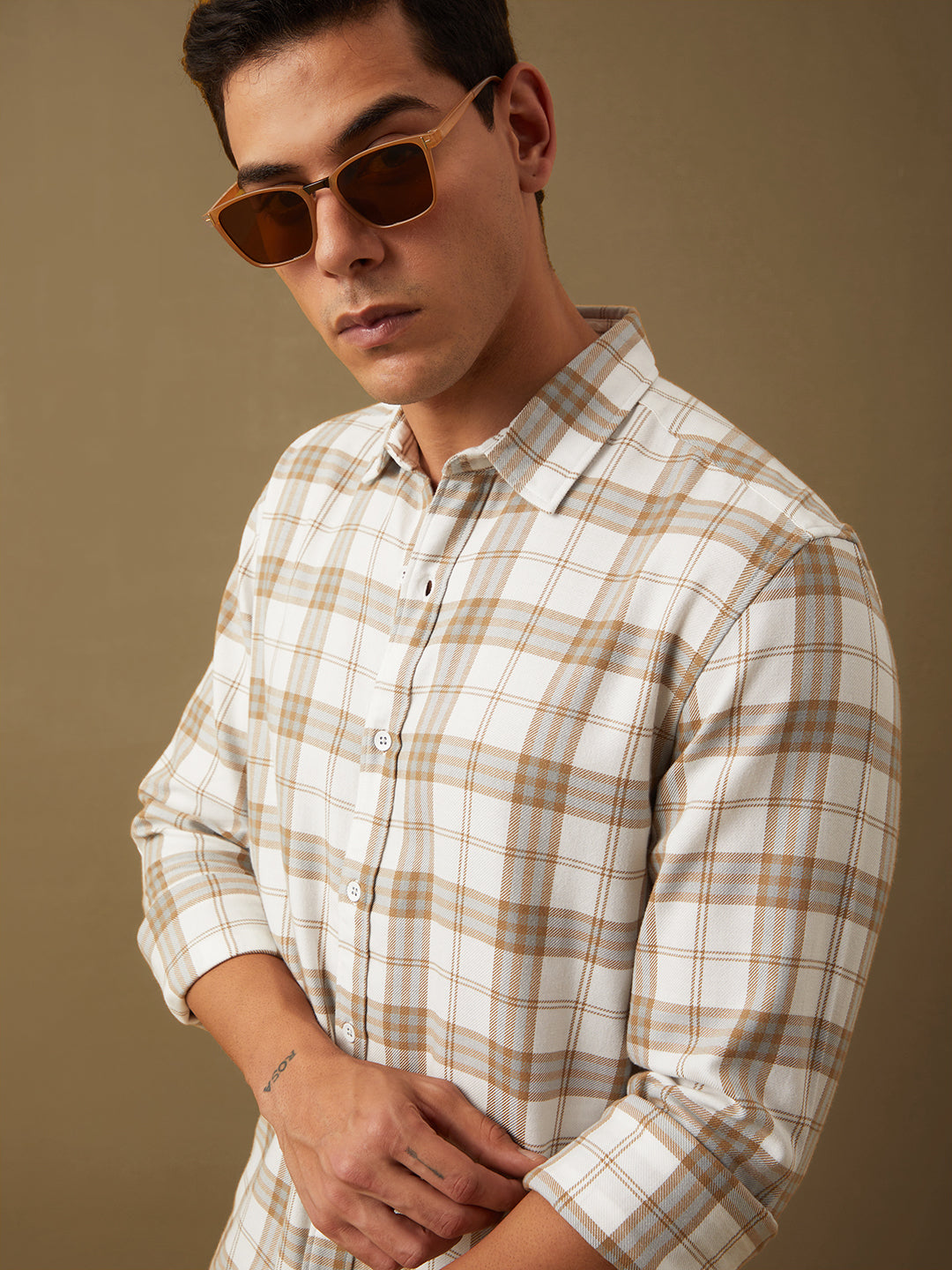 Men Checked Full Sleeve Shirt With Pocket