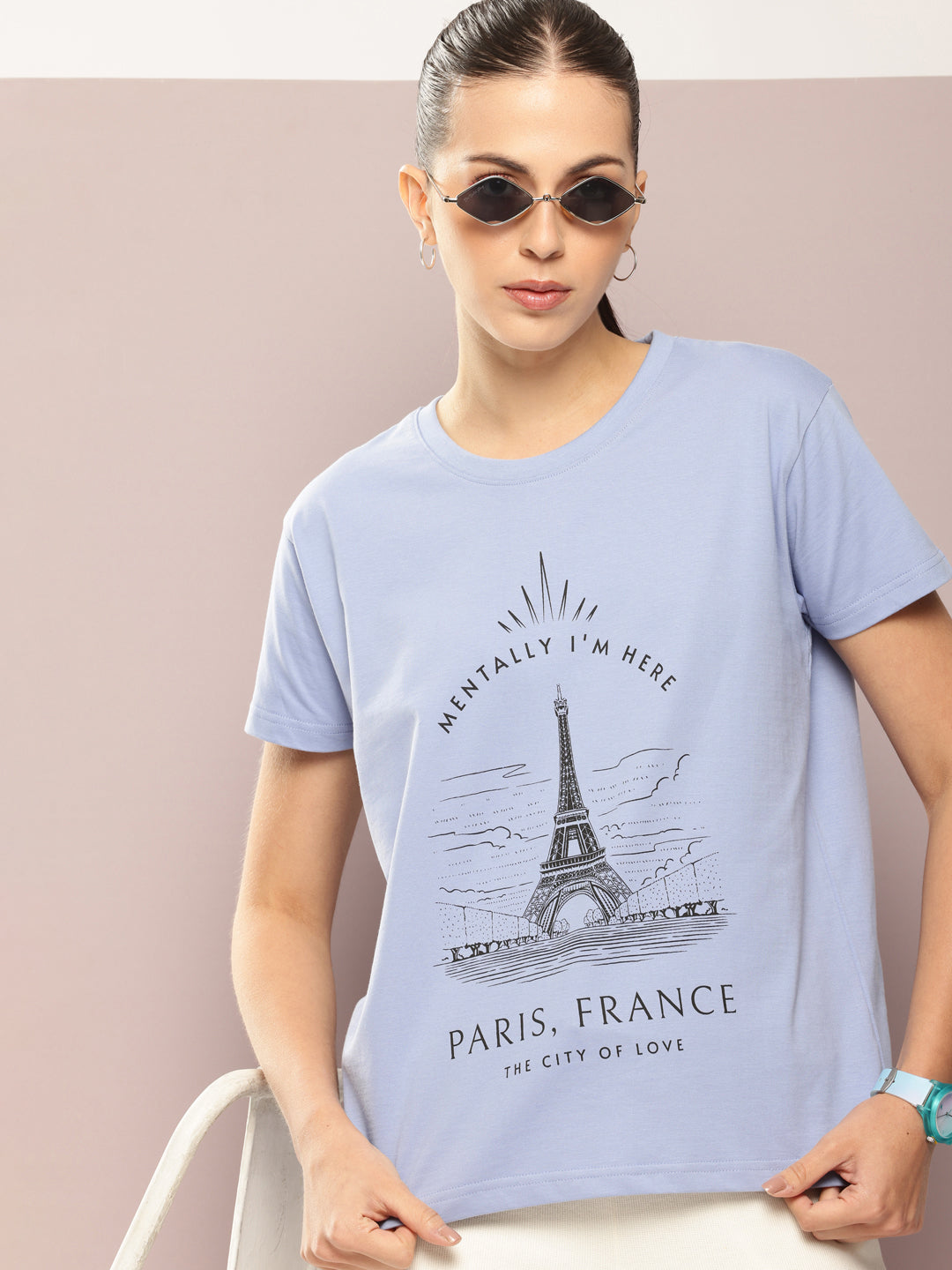 Womens Half Sleeve Round Neck Printed Boxy Fit Tshirts