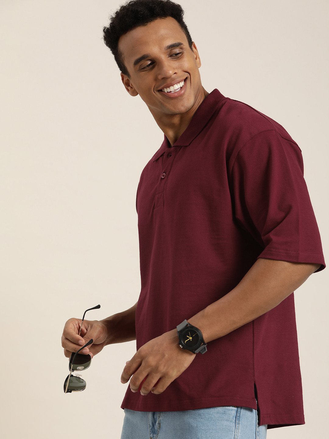 Mens Half Sleeve Oversized Fit Polo T-Shirts