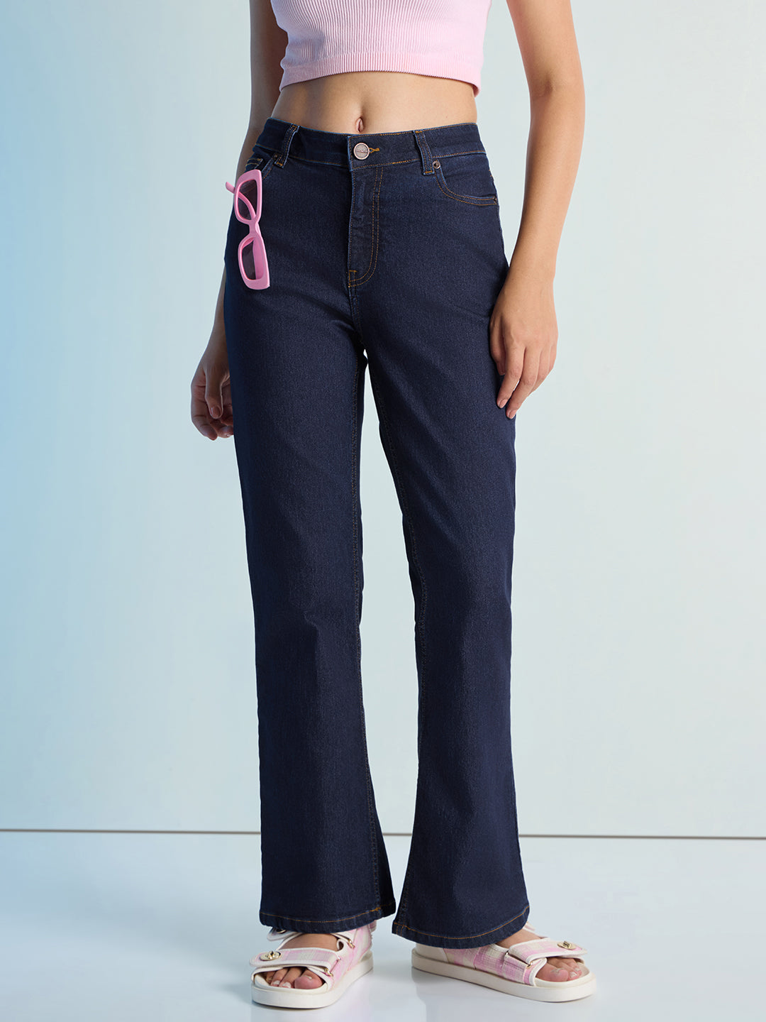Womens Boot Cut Strech Denim Jeans Pant
