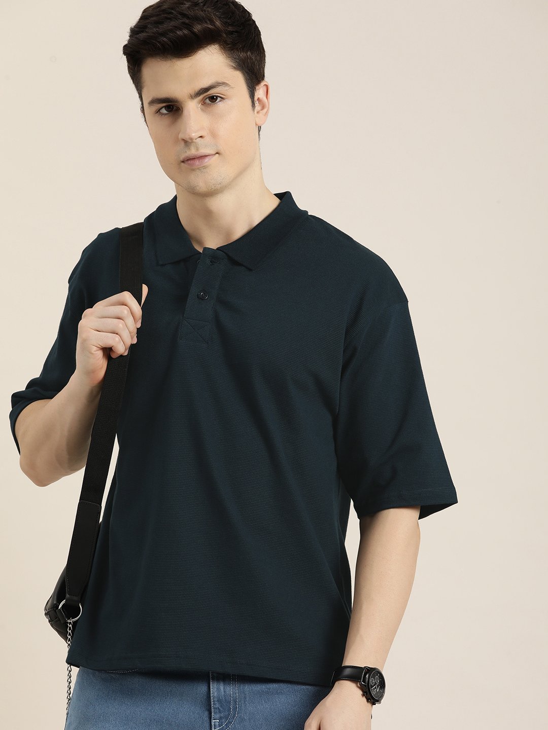 Mens Half Sleeve Oversized Fit Polo T-Shirts