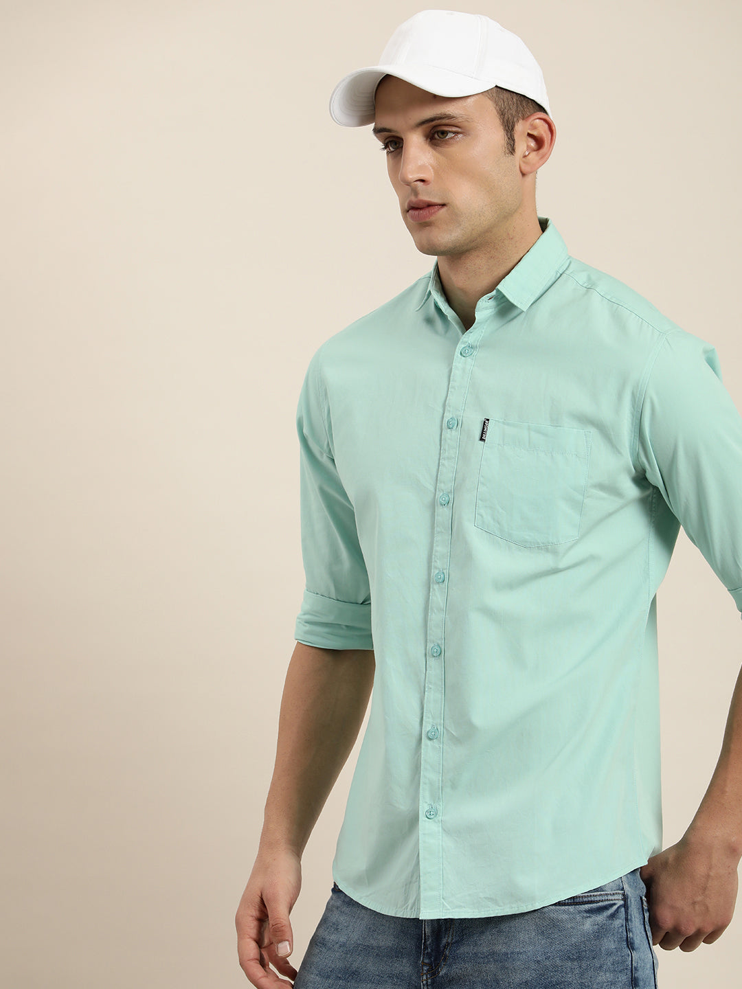 Mens Plain Full Sleeve Shirt With Pocket