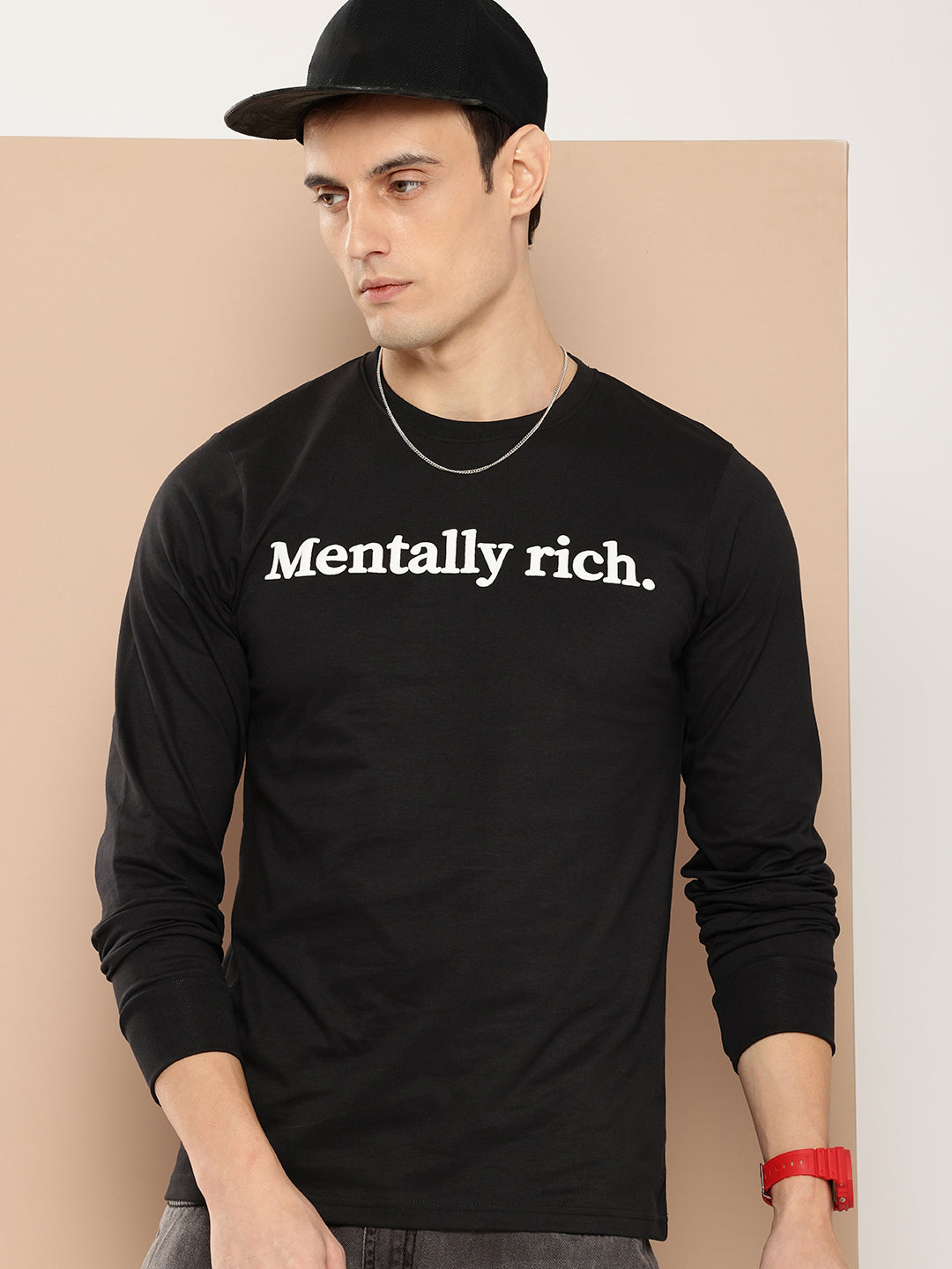 Mens Full Sleeve Round Neck Printed Regular Fit Tshirts