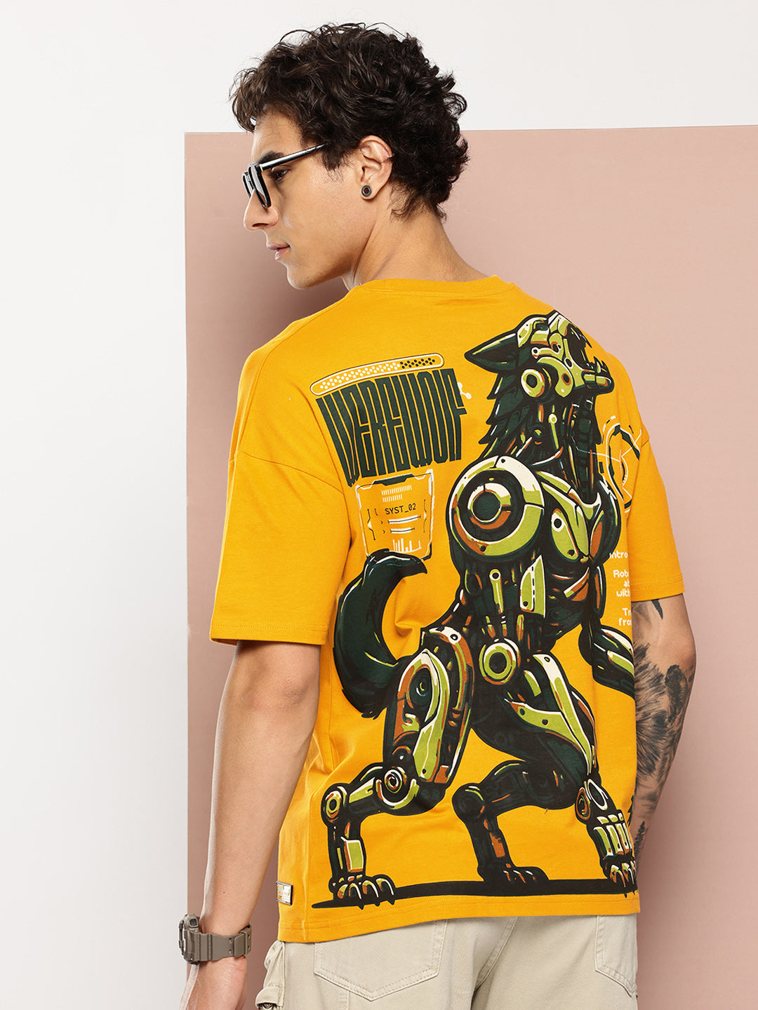 Stormborn Mens Half Sleeve Drop Shoulder Printed Oversized Fit T-Shirts