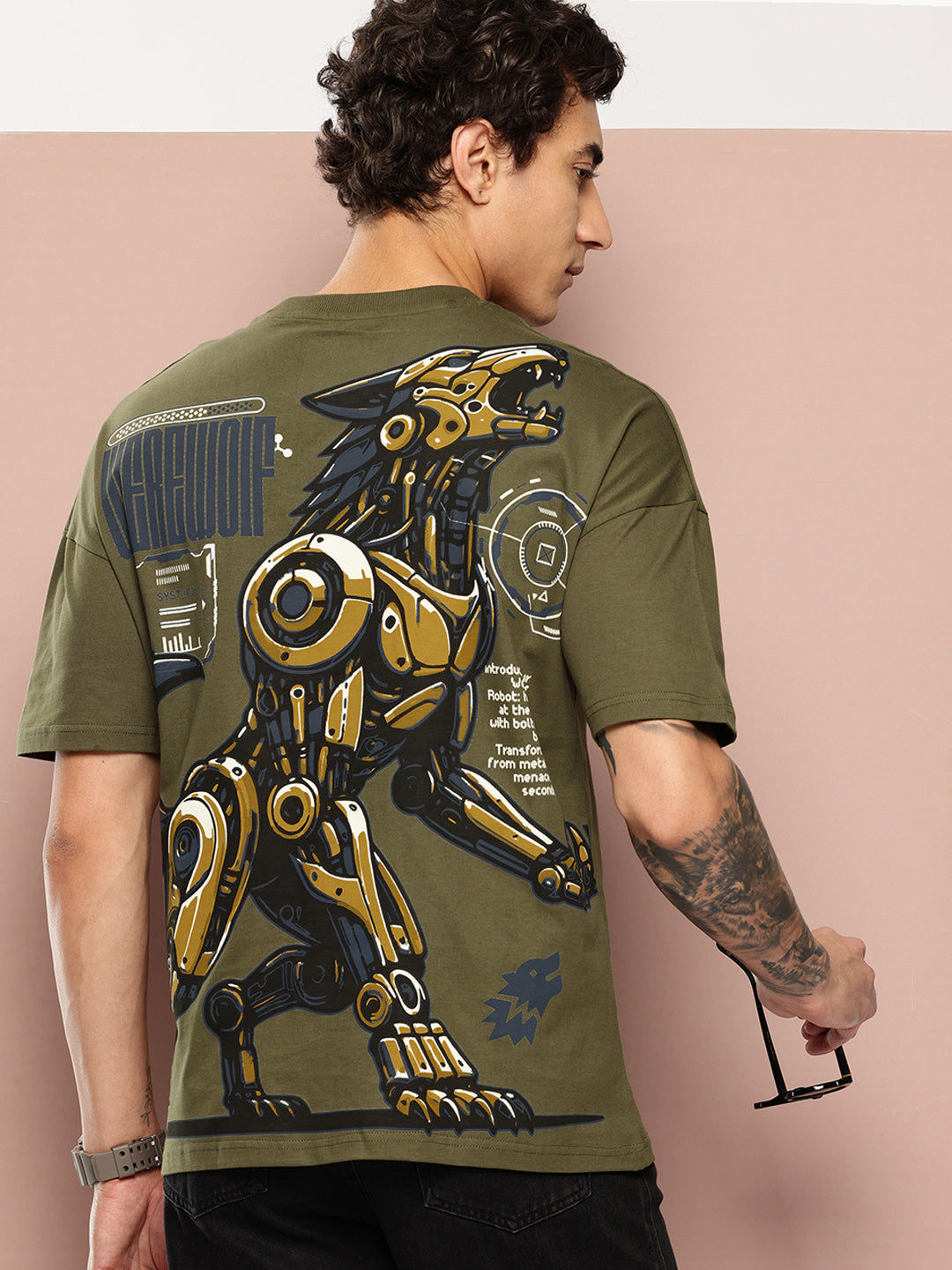 Stormborn Mens Half Sleeve Drop Shoulder Printed Oversized Fit T-Shirts