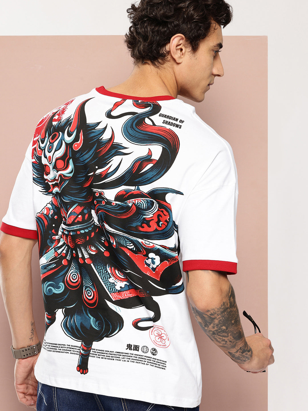 Stormborn Mens Half Sleeve Drop Shoulder Printed Oversized Fit T-Shirts