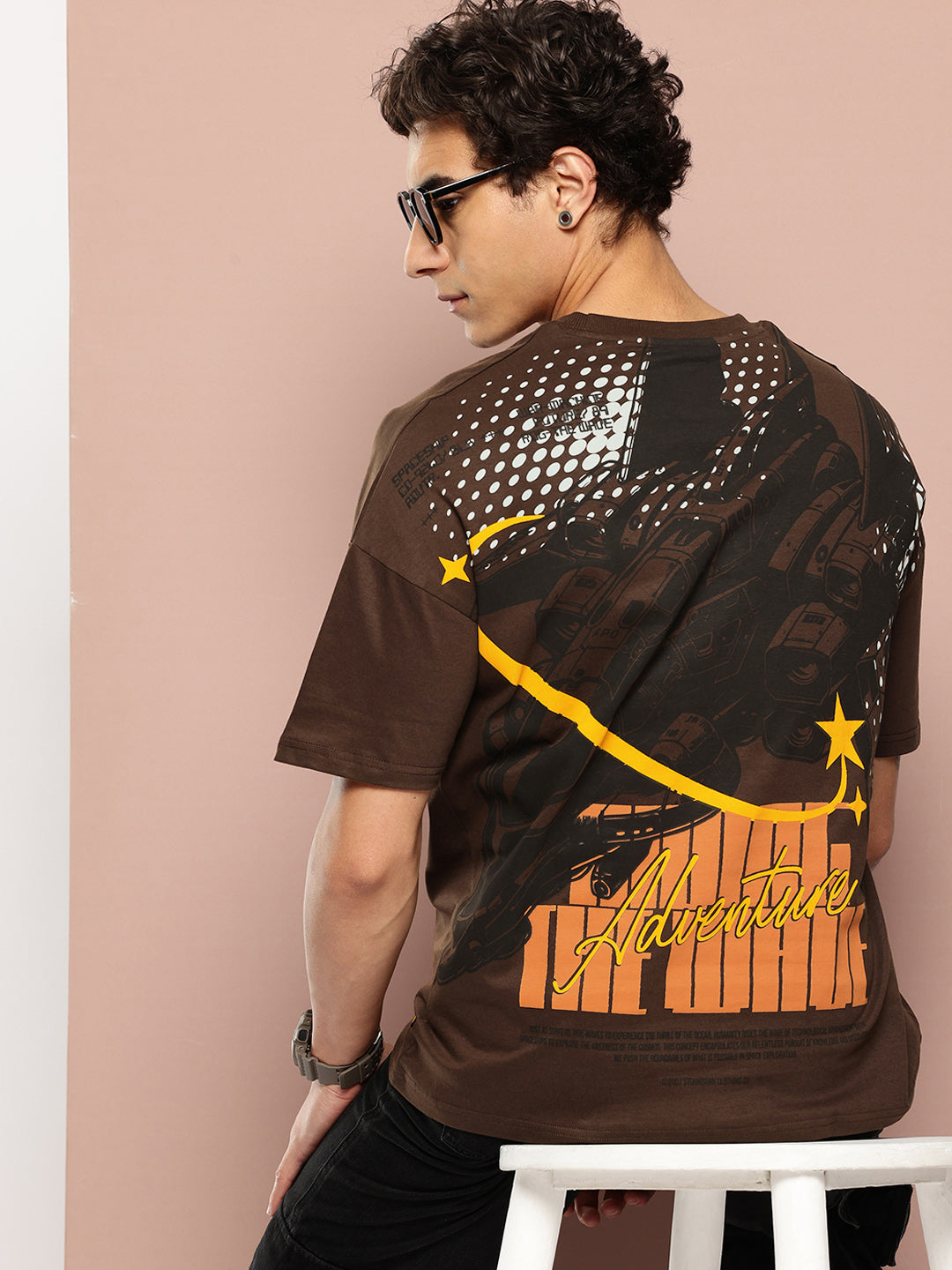 Stormborn Mens Half Sleeve Drop Shoulder Printed Oversized Fit T-Shirts