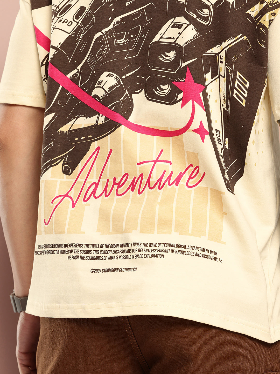 Stormborn Mens Half Sleeve Drop Shoulder Printed Oversized Fit T-Shirts