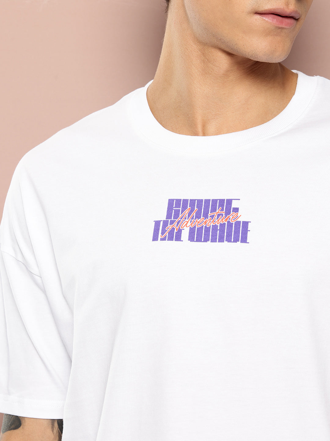 Stormborn Mens Half Sleeve Drop Shoulder Printed Oversized Fit T-Shirts