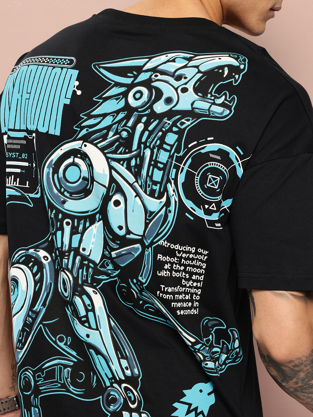 Stormborn Mens Half Sleeve Drop Shoulder Printed Oversized Fit T-Shirts