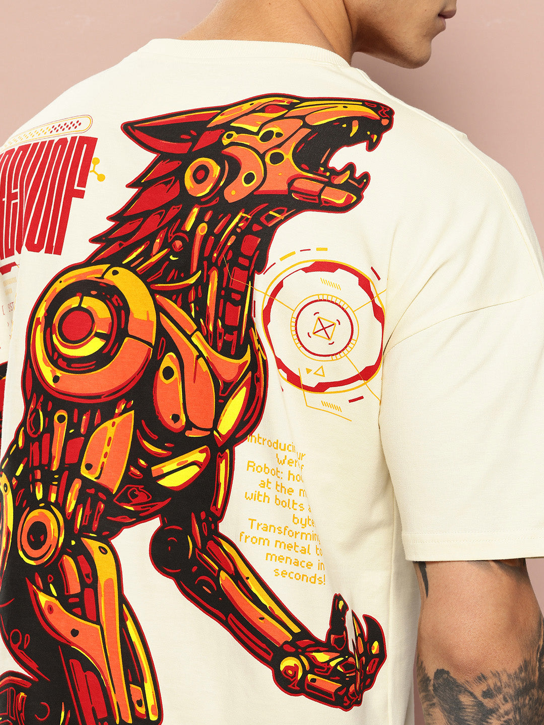 Stormborn Mens Half Sleeve Drop Shoulder Printed Oversized Fit T-Shirts