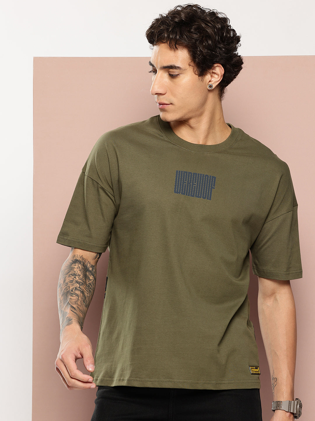 Stormborn Mens Half Sleeve Drop Shoulder Printed Oversized Fit T-Shirts