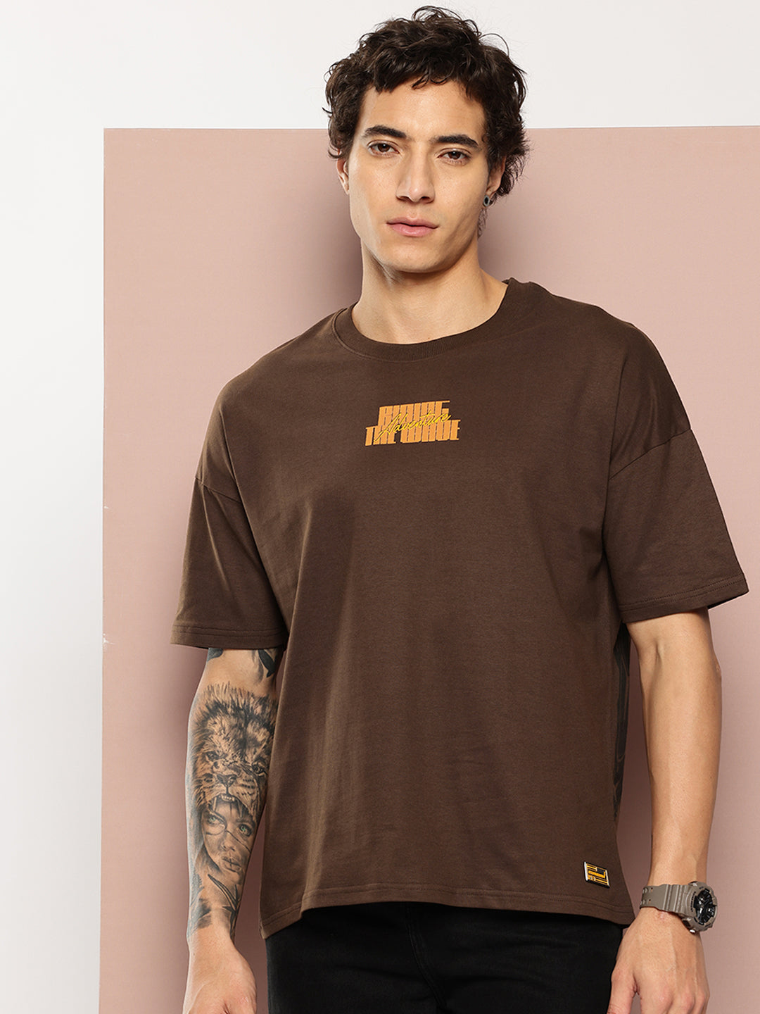 Stormborn Mens Half Sleeve Drop Shoulder Printed Oversized Fit T-Shirts