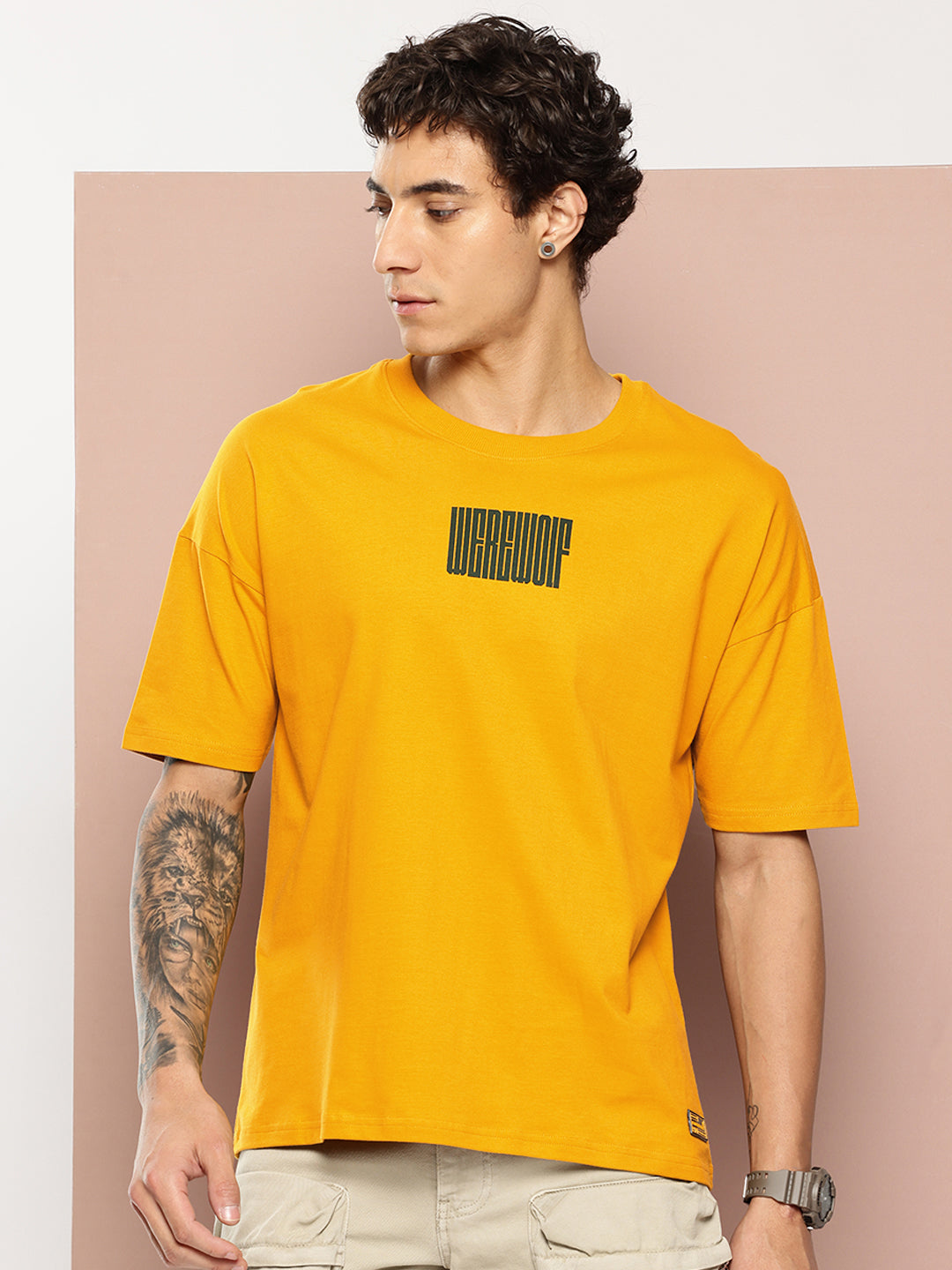 Stormborn Mens Half Sleeve Drop Shoulder Printed Oversized Fit T-Shirts