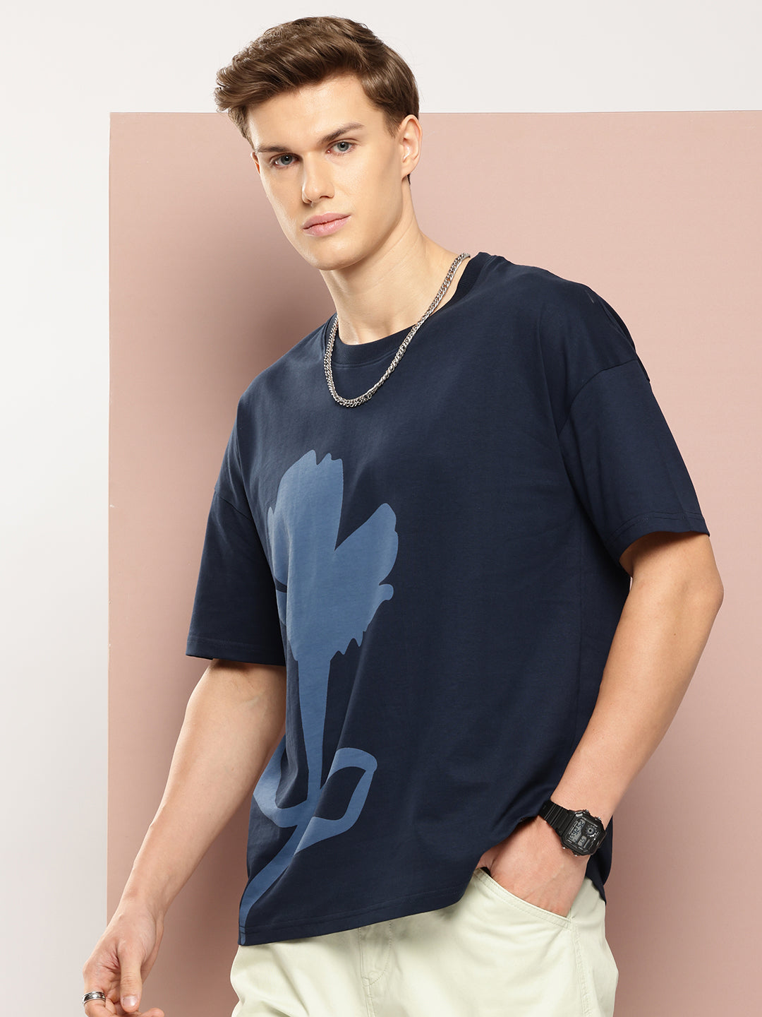 Stormborn Mens Half Sleeve Drop Shoulder Printed Oversized Fit T-Shirts