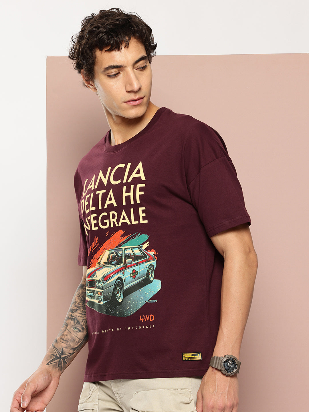 Stormborn Mens Half Sleeve Drop Shoulder Printed Oversized Fit T-Shirts
