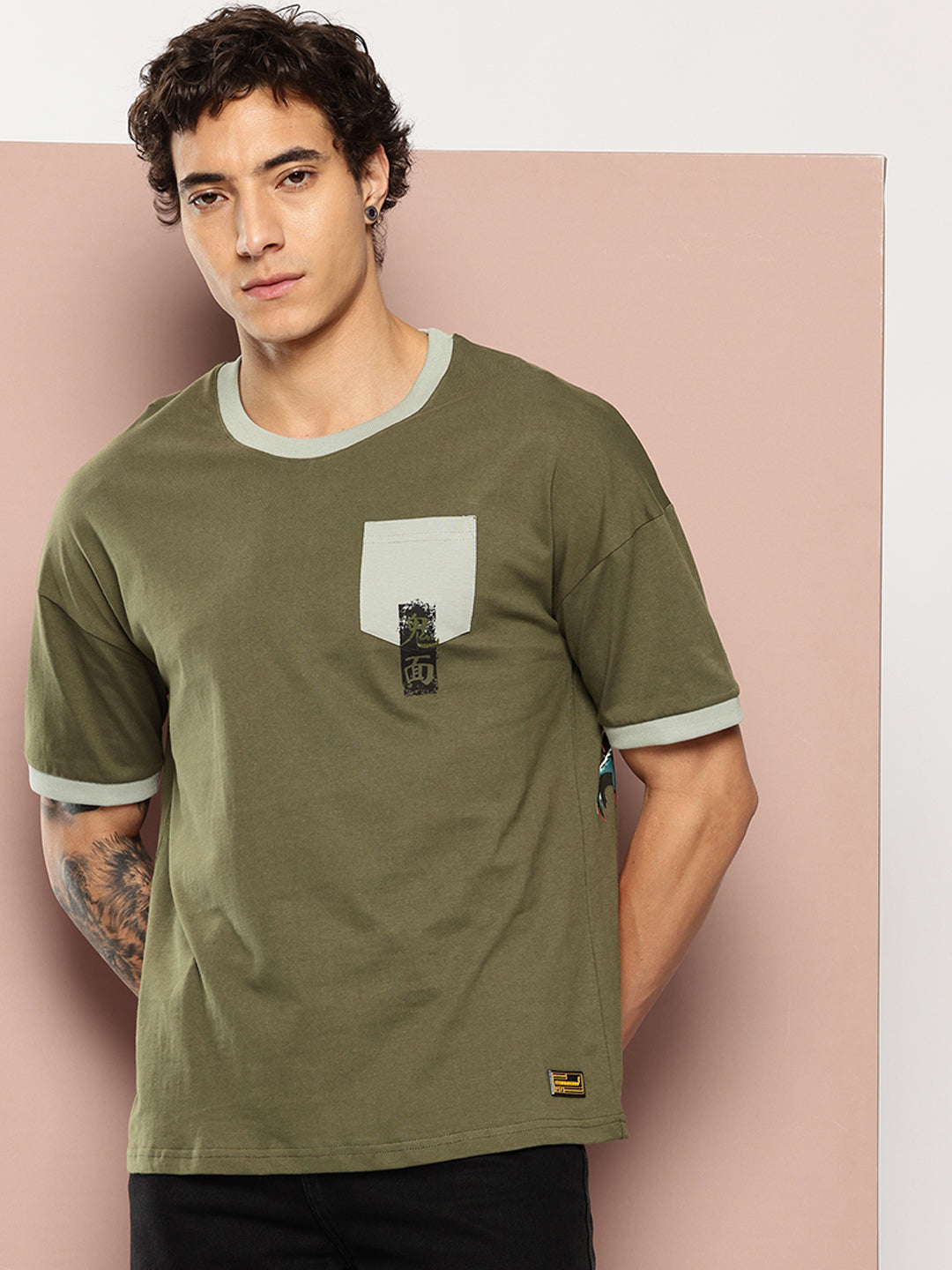 Stormborn Mens Half Sleeve Drop Shoulder Printed Oversized Fit T-Shirts