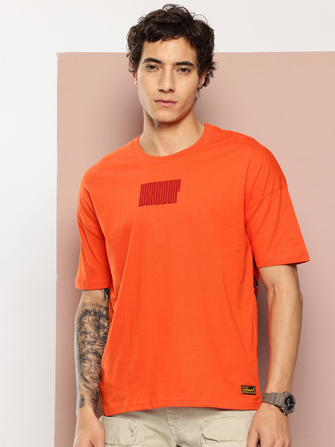 Stormborn Mens Half Sleeve Drop Shoulder Printed Oversized Fit T-Shirts
