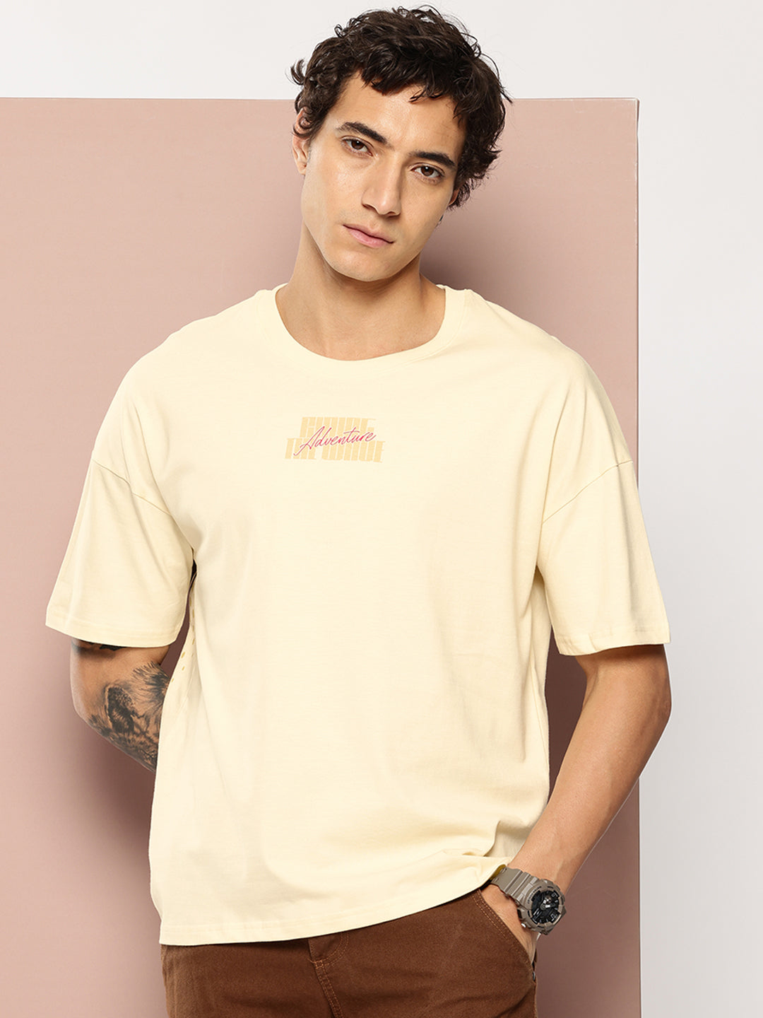 Stormborn Mens Half Sleeve Drop Shoulder Printed Oversized Fit T-Shirts