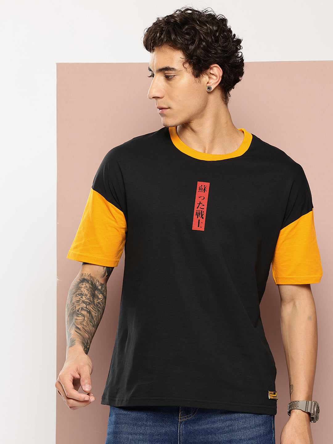 Stormborn Mens Half Sleeve Drop Shoulder Printed Oversized Fit T-Shirts