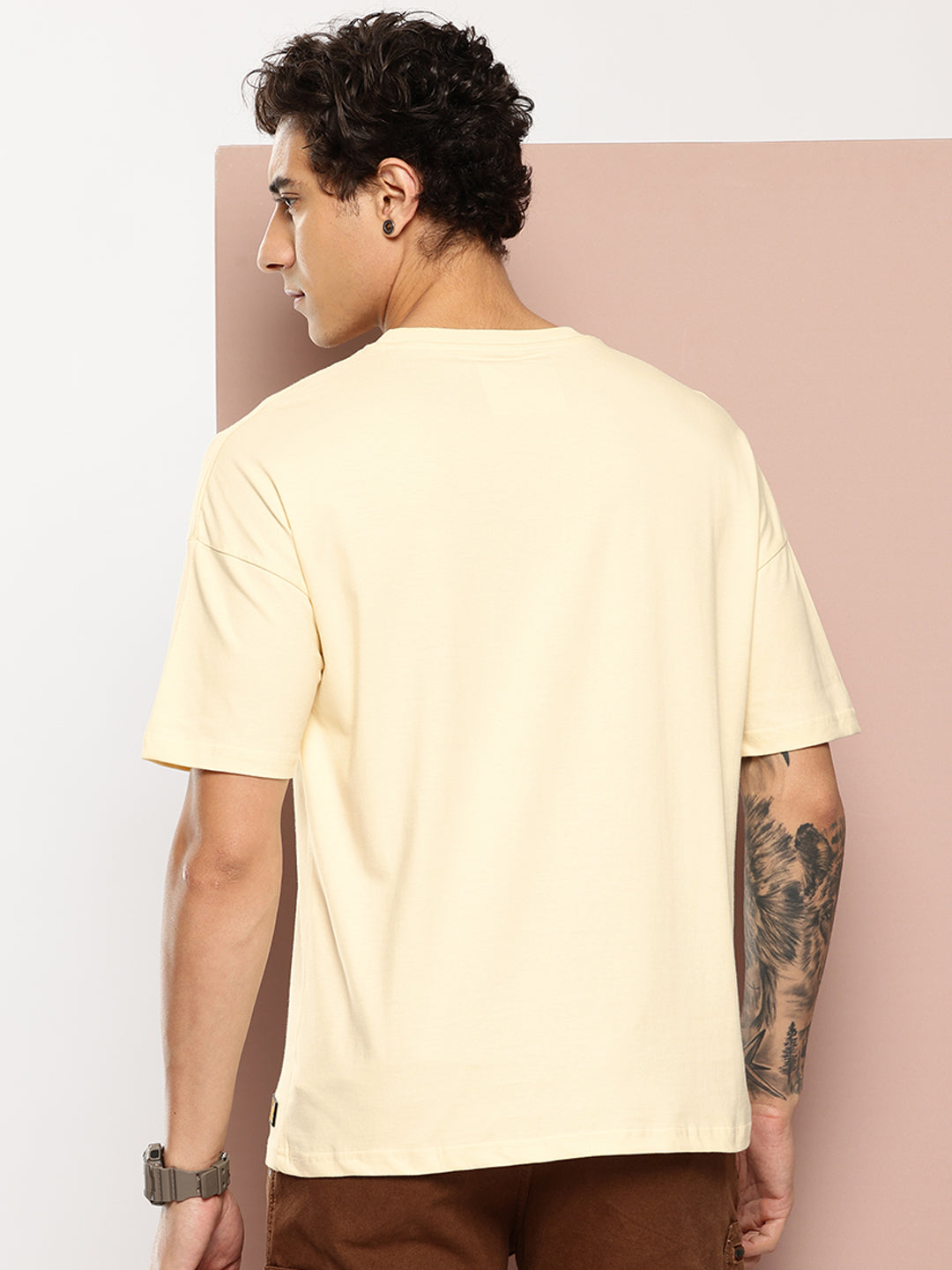 Stormborn Mens Half Sleeve Drop Shoulder Printed Oversized Fit T-Shirts