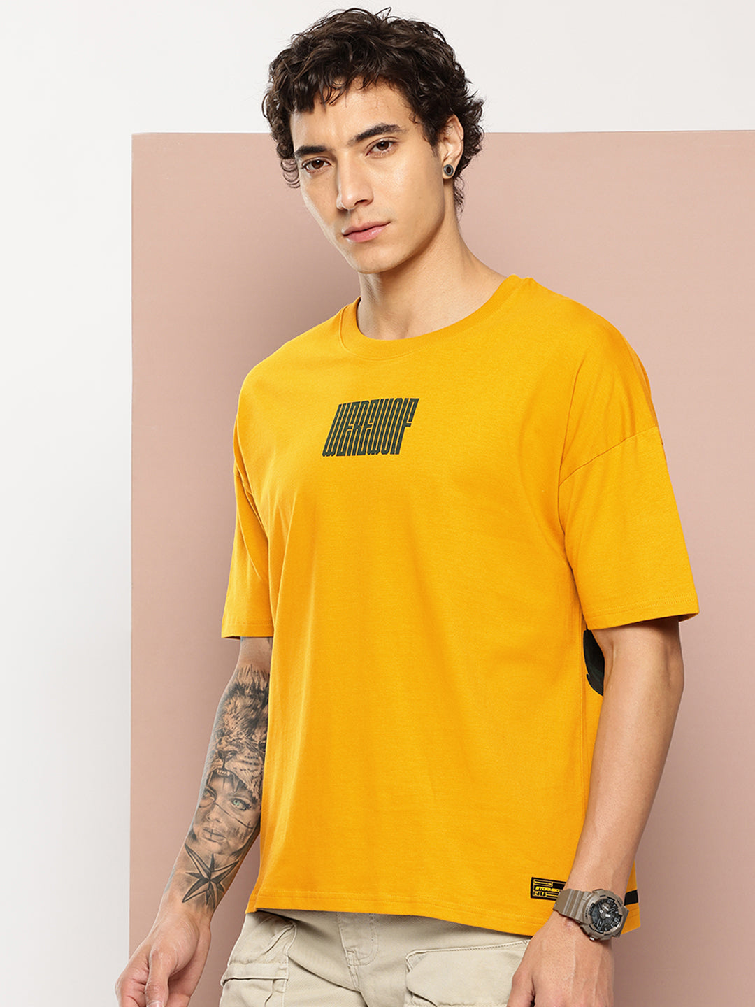 Stormborn Mens Half Sleeve Drop Shoulder Printed Oversized Fit T-Shirts