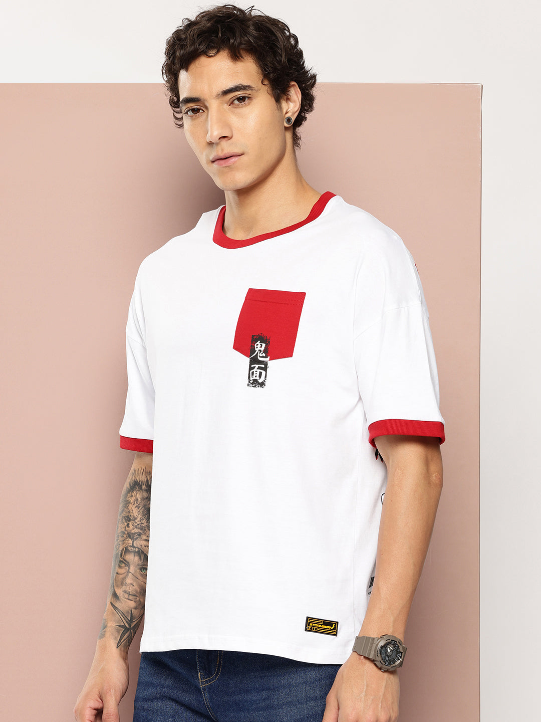 Stormborn Mens Half Sleeve Drop Shoulder Printed Oversized Fit T-Shirts