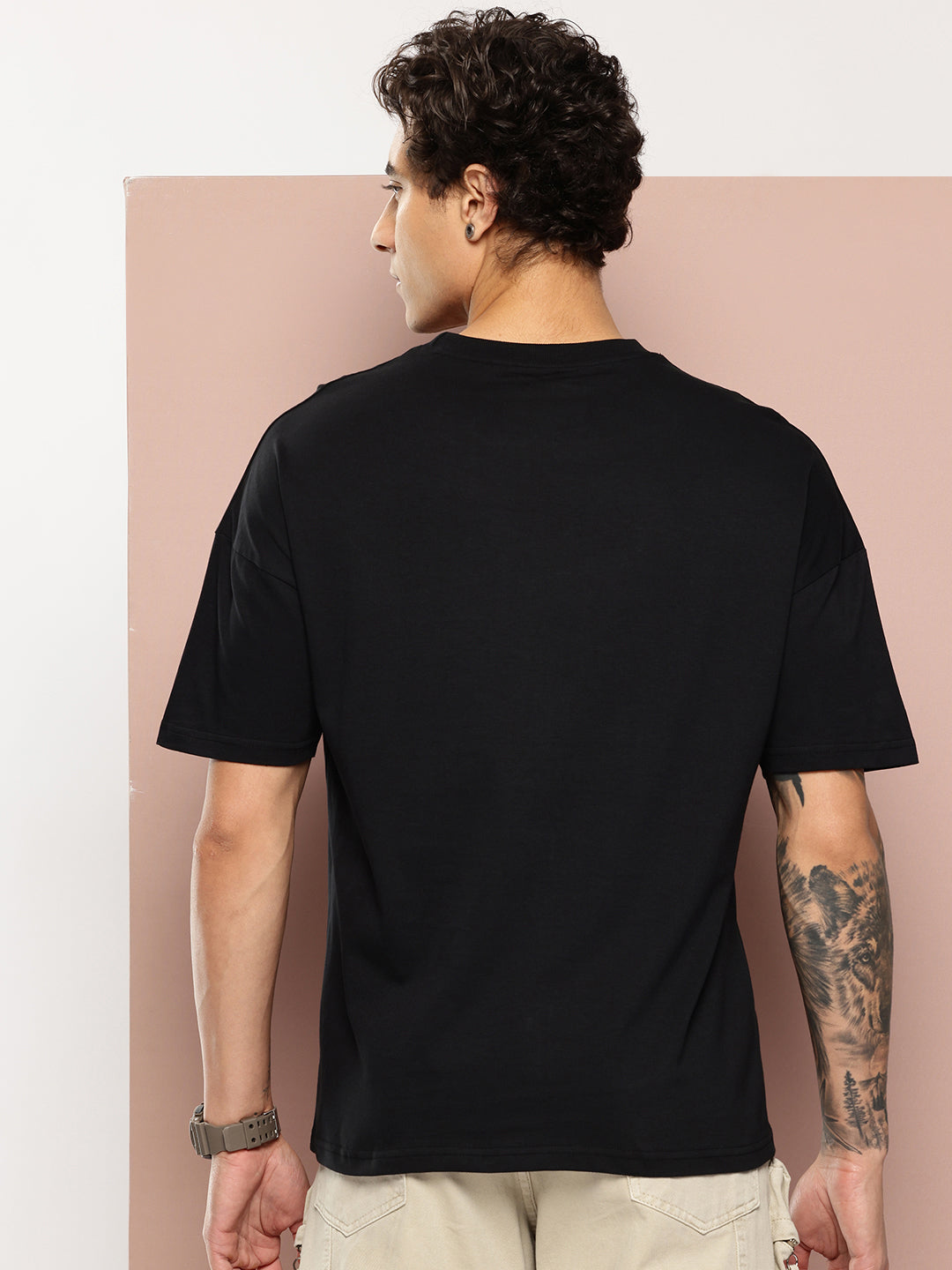 Stormborn Mens Half Sleeve Drop Shoulder Printed Oversized Fit T-Shirts