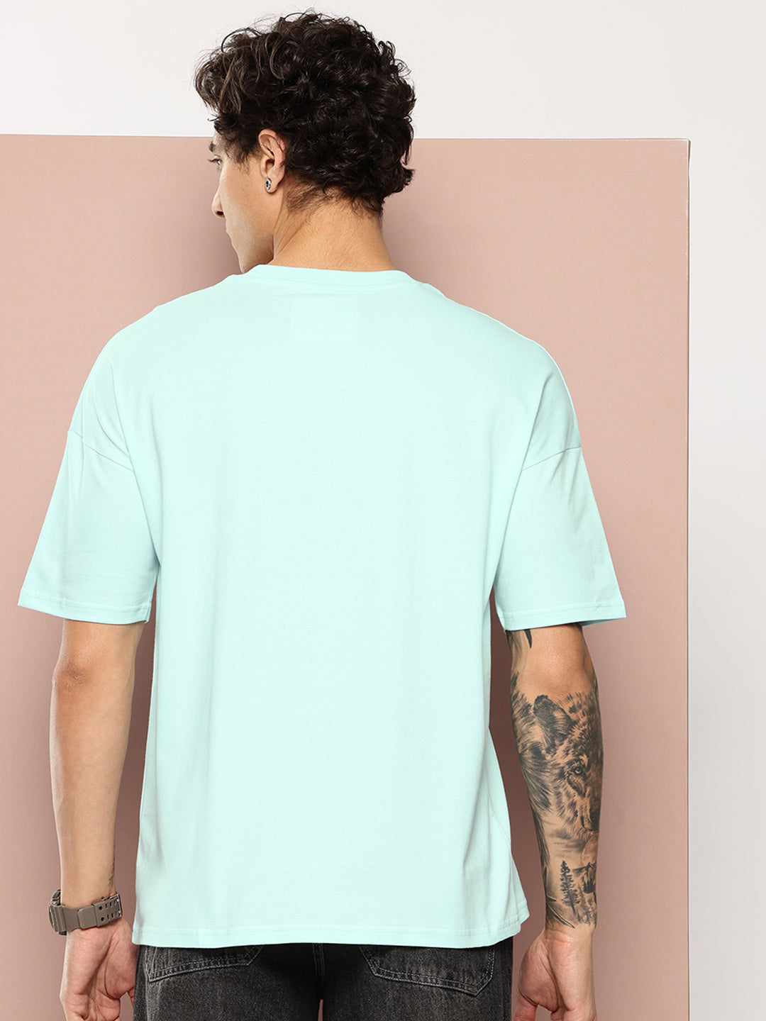 Stormborn Mens Half Sleeve Drop Shoulder Printed Oversized Fit T-Shirts