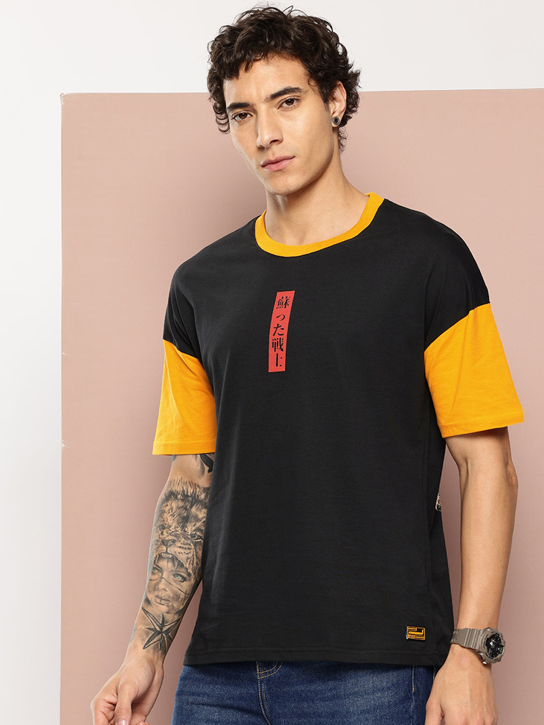 Stormborn Mens Half Sleeve Drop Shoulder Printed Oversized Fit T-Shirts