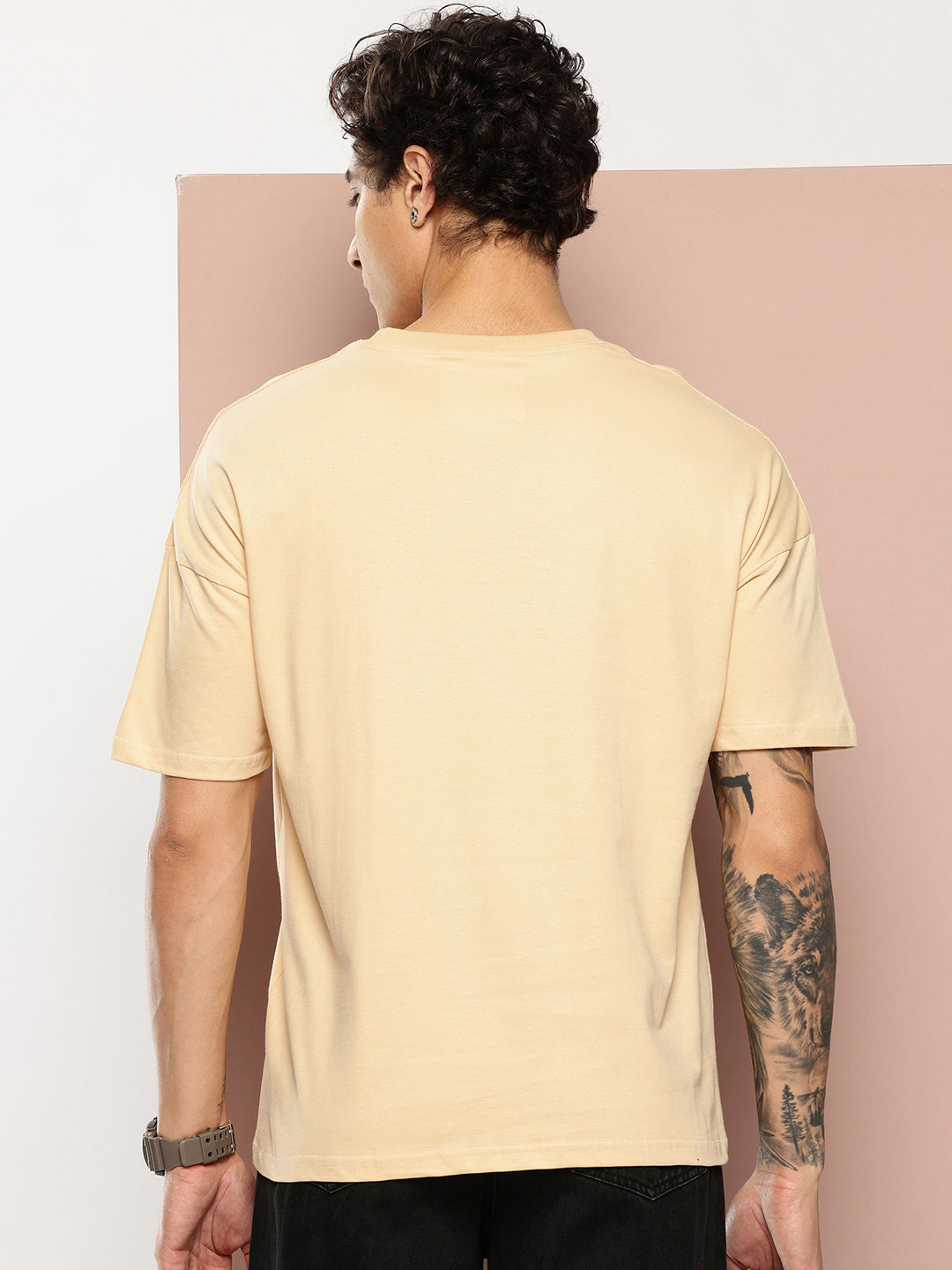 Stormborn Mens Half Sleeve Drop Shoulder Printed Oversized Fit T-Shirts