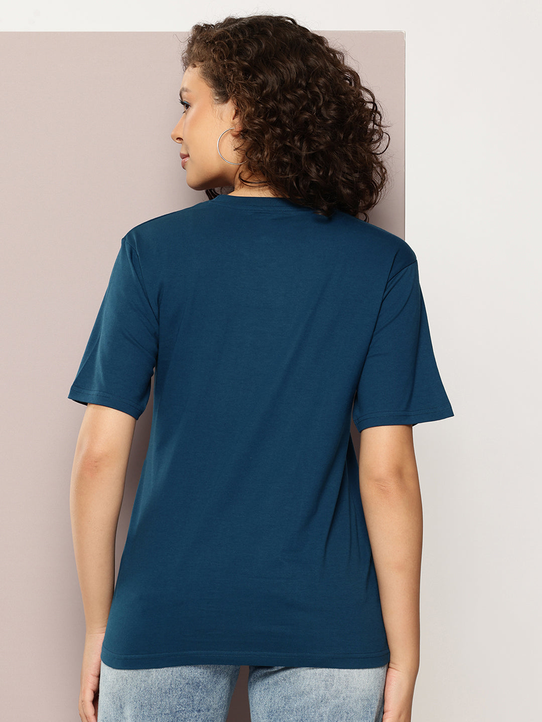 DILLINGER Womens Half Sleeve Round Neck Printed Oversized Fit Tshirts