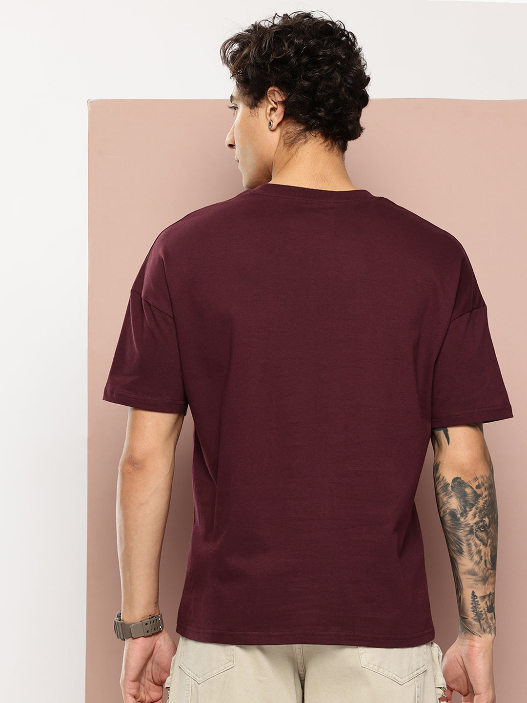 Stormborn Mens Half Sleeve Drop Shoulder Printed Oversized Fit T-Shirts