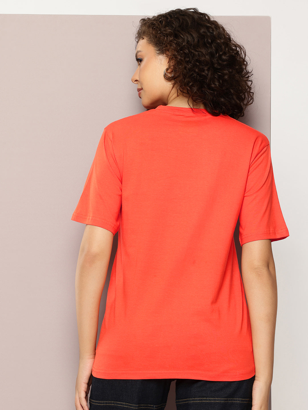 DILLINGER Womens Half Sleeve Round Neck Printed Oversized Fit Tshirts