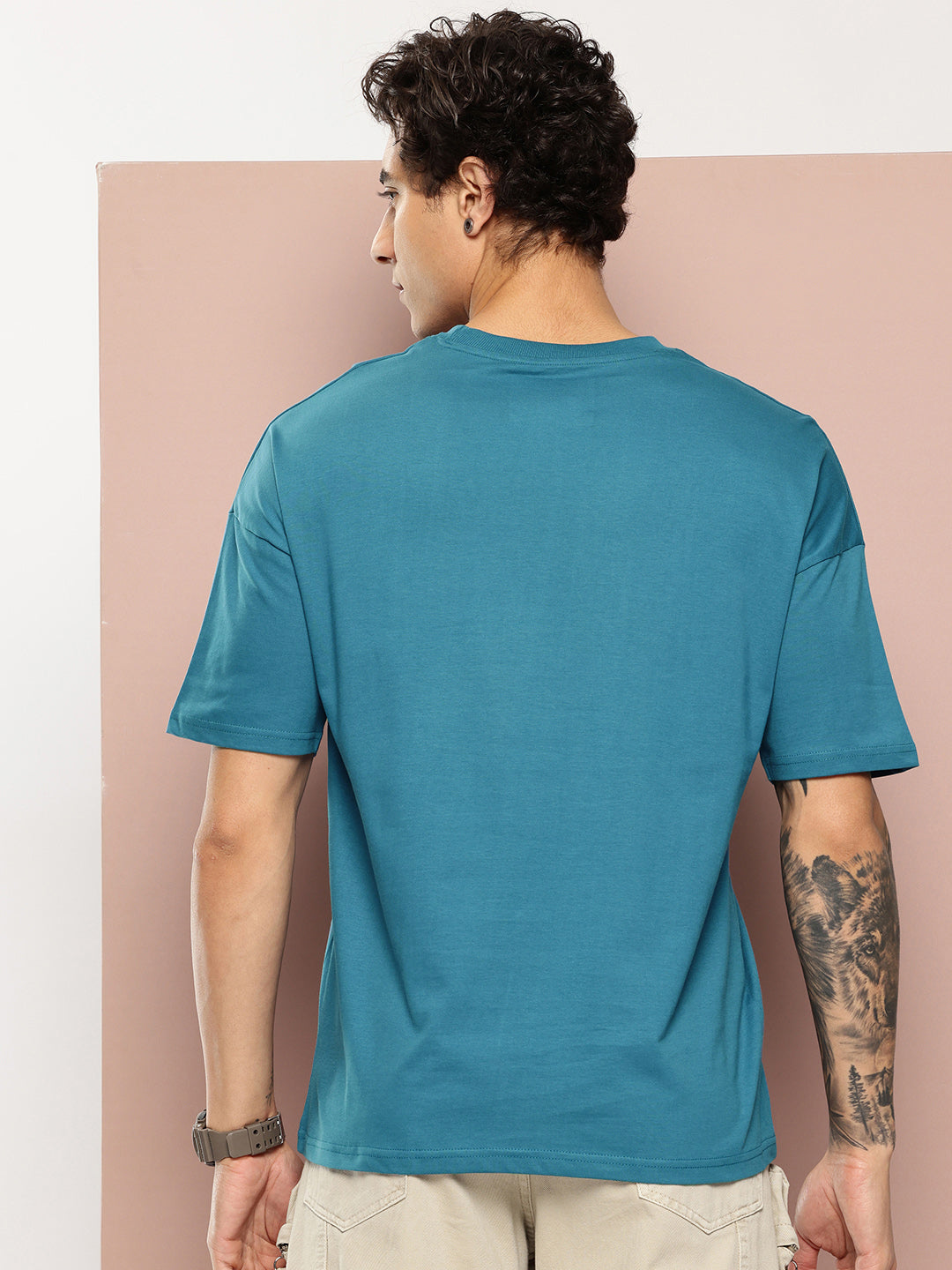 Stormborn Mens Half Sleeve Drop Shoulder Printed Oversized Fit T-Shirts