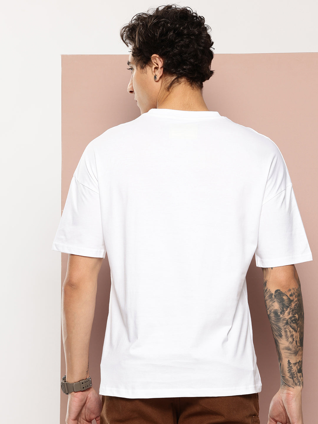 Stormborn Mens Half Sleeve Drop Shoulder Printed Oversized Fit T-Shirts