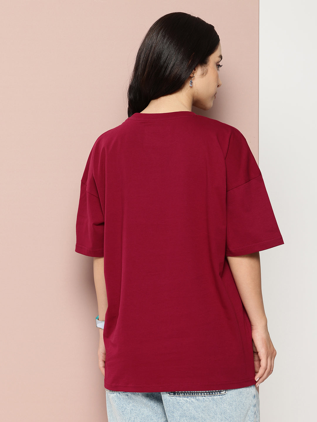 Stormborn Womens Half Sleeve Drop Shoulder Printed Oversized Fit T-Shirts