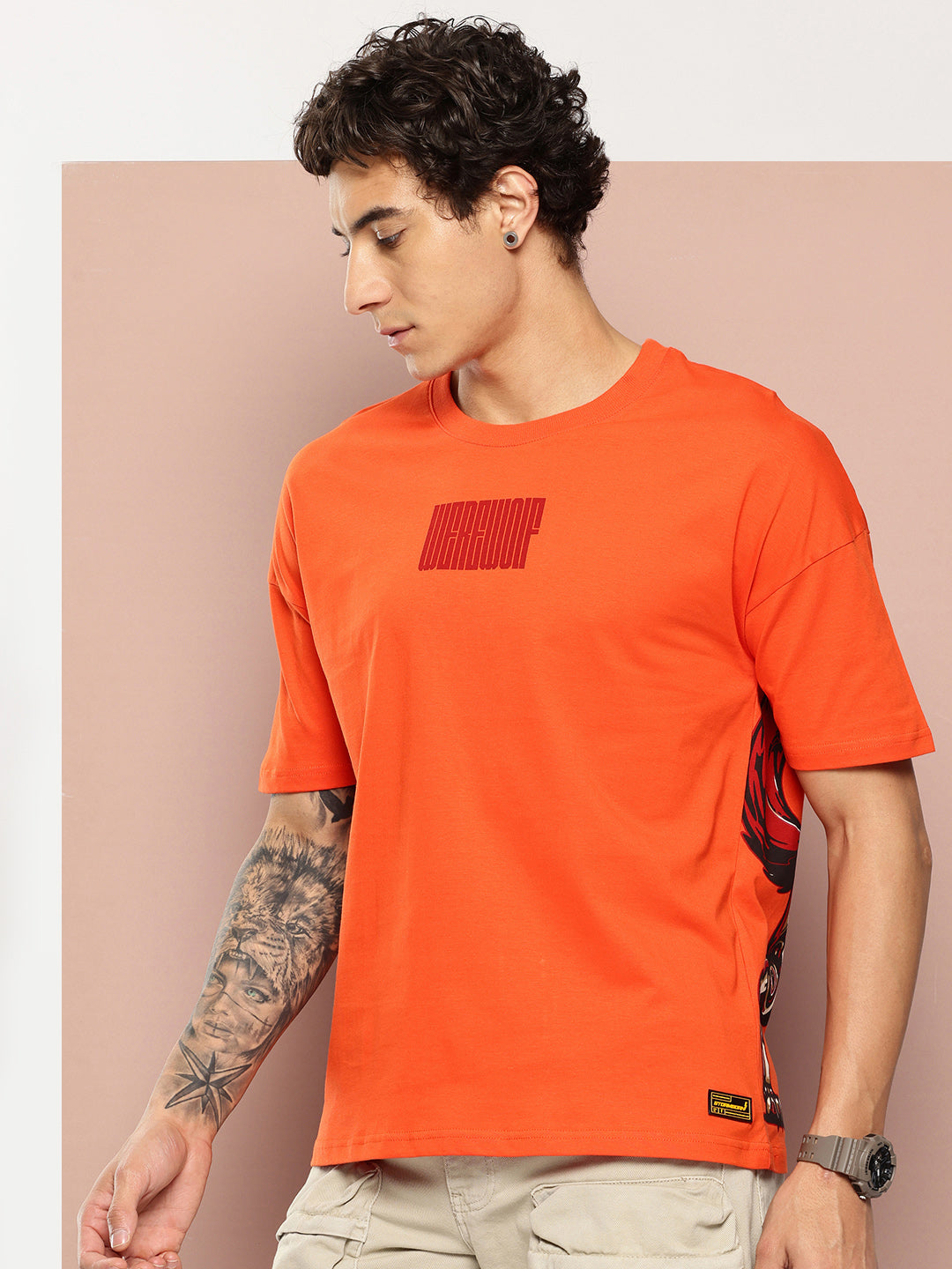 Stormborn Mens Half Sleeve Drop Shoulder Printed Oversized Fit T-Shirts