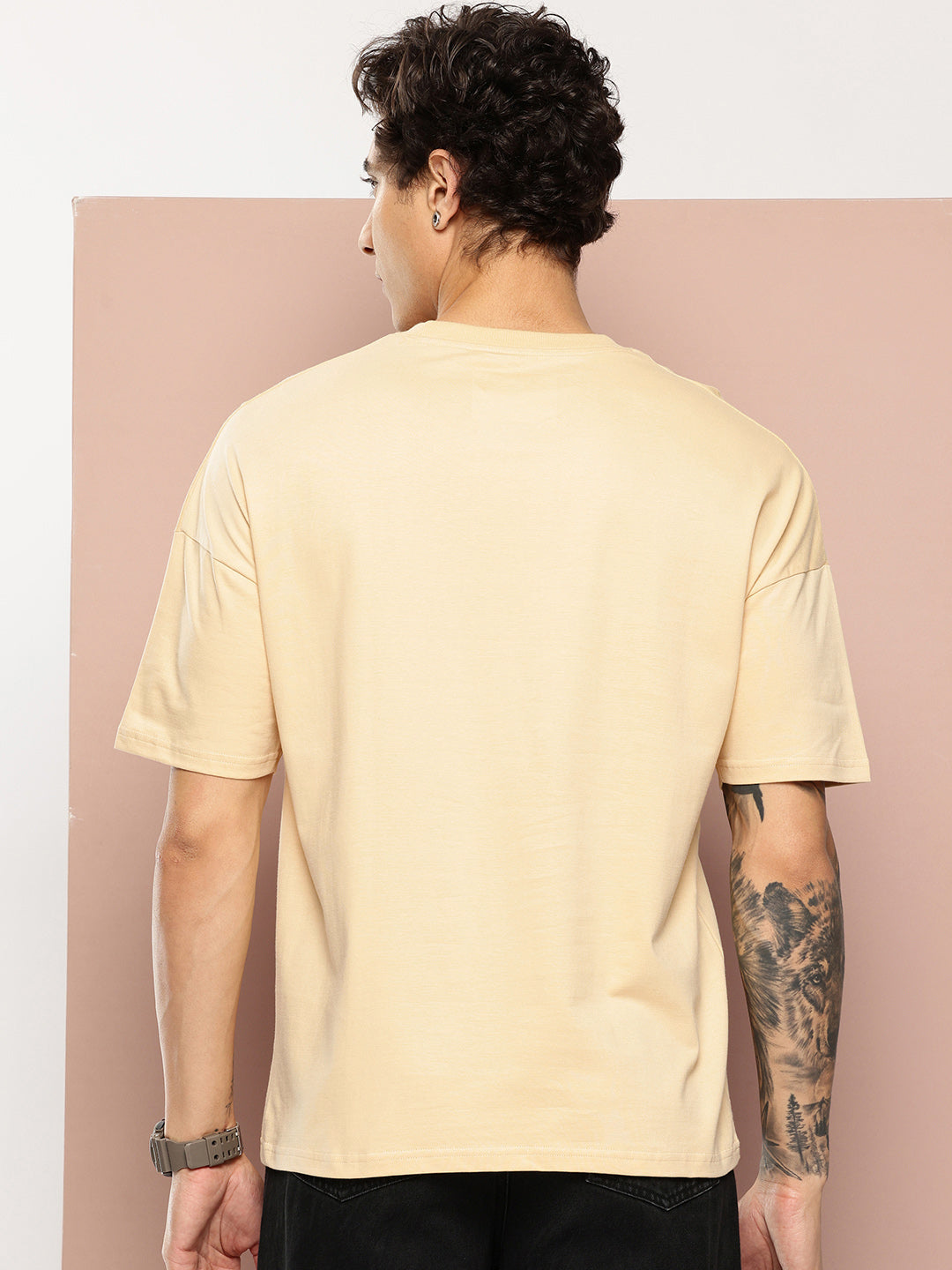 Stormborn Mens Half Sleeve Drop Shoulder Printed Oversized Fit T-Shirts
