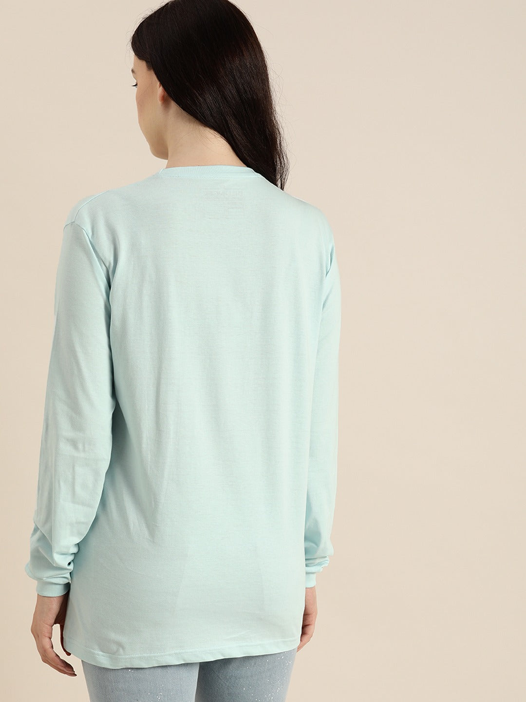 Womens Long Sleeve Round Neck Oversized Fit T-Shirt