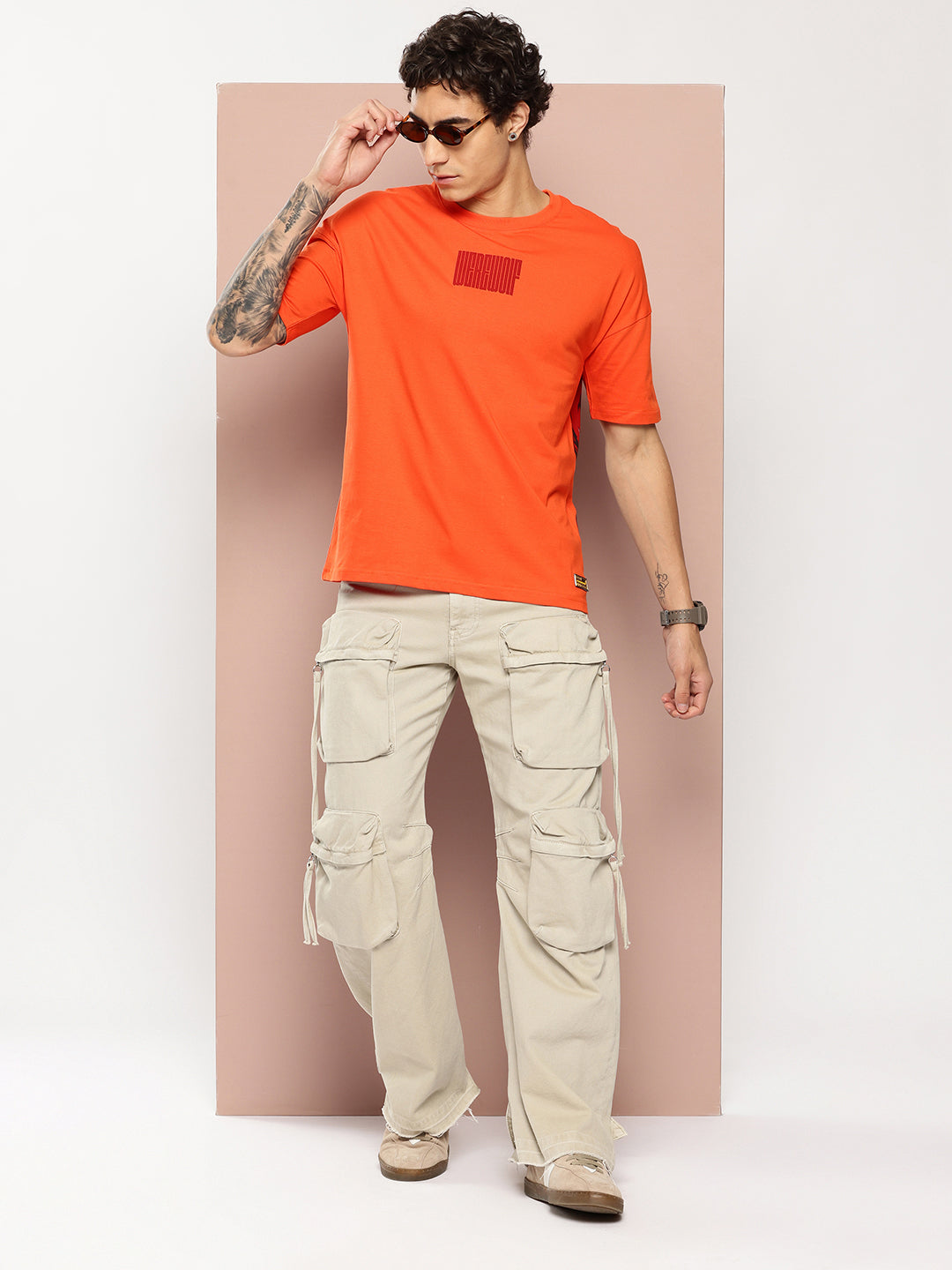 Stormborn Mens Half Sleeve Drop Shoulder Printed Oversized Fit T-Shirts