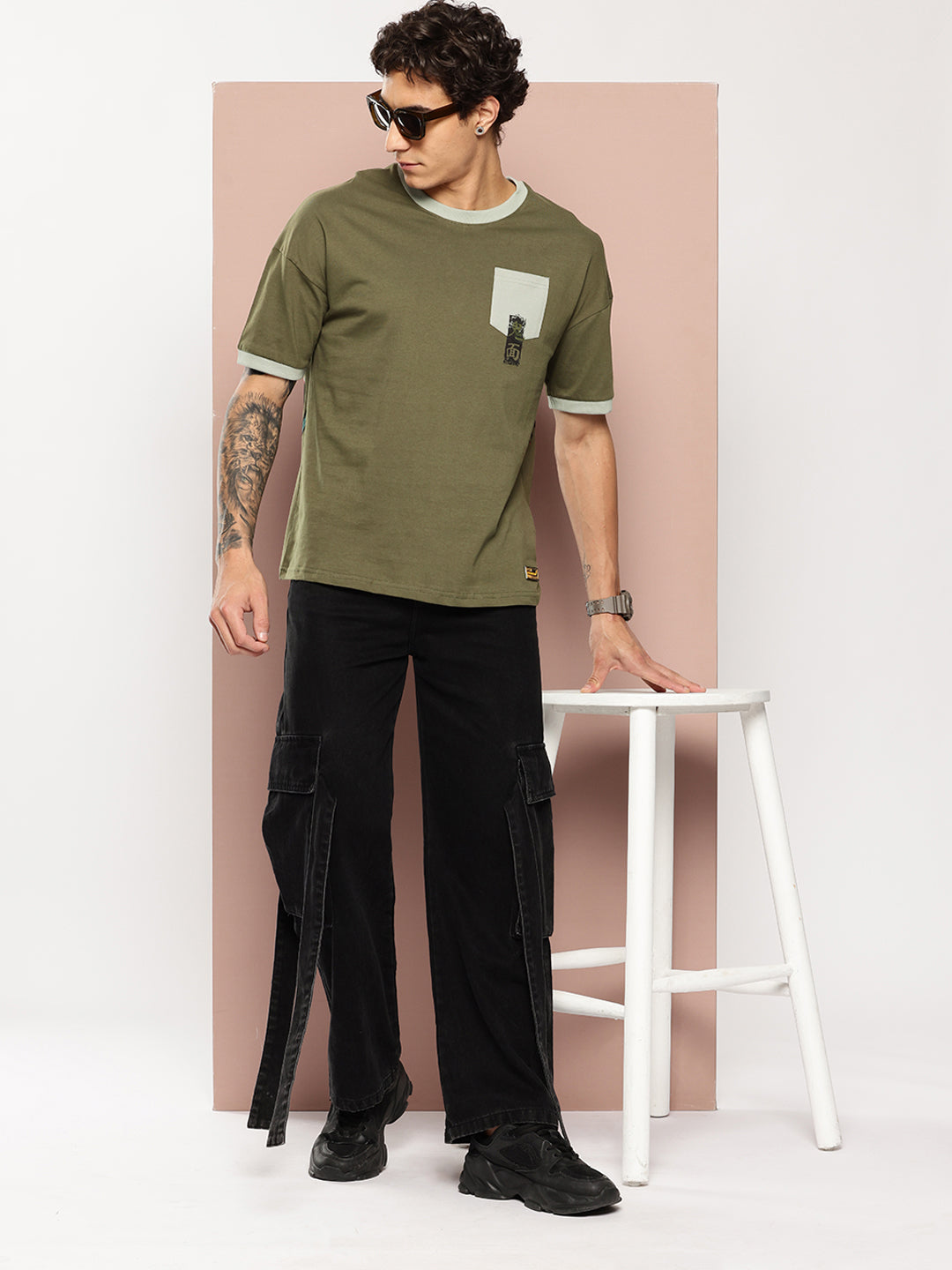 Stormborn Mens Half Sleeve Drop Shoulder Printed Oversized Fit T-Shirts